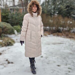 Calvin Klein Signature Down Walker Coat | Faux Fur Hood, Quilted Parka